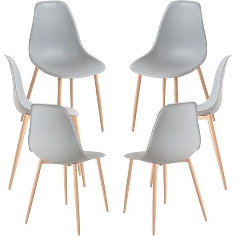 Packs Sillas Comedor - Pack 6 Sillas Mykle - Gris claro (1/5)
