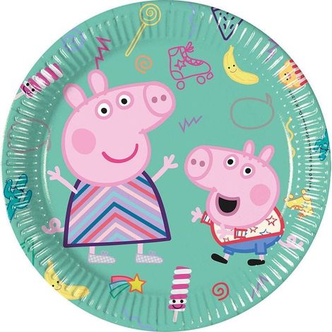 Piatti di compleanno di Peppa Pig, 20 cm, 8 pezzi. (1/2)