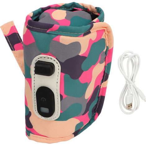 Chauffe-biberon Portable 5 Températures - Sac Chauffant pour Lait Bébé Rose