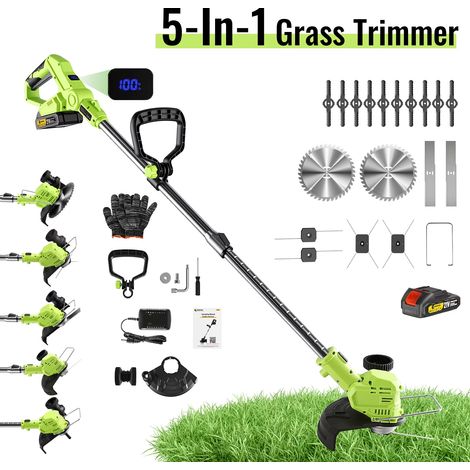 Tagliaerba elettrico a batteria, rifilatore per erba elettrico, attrezzo da giardinaggio elettrico con 1 batteria Makita, per taglio e rifinitura