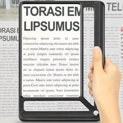 6X Reading Magnifier, Large Rectangle Magnifying Glass for Reading Newspapers, Full Page Magnifier for Reading, Reading Aid for the Visually Impaired (1/5)