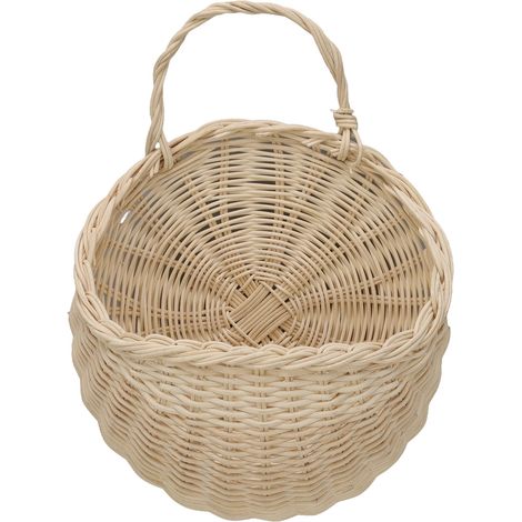 Panier mural en rotin multifonction, rangement tissé beige pour la maison (1/5)