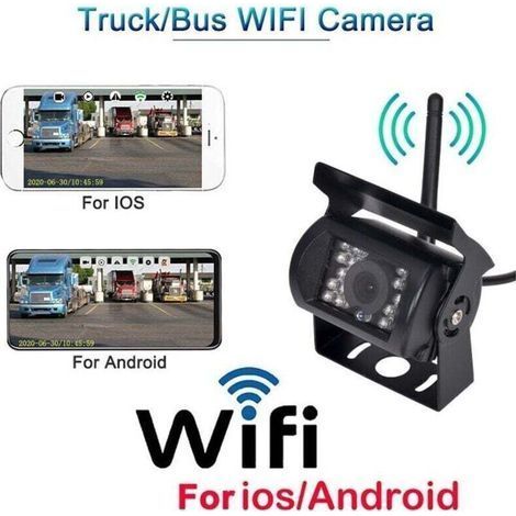 Camera De Recul Sans Fil WIFI HD Pour Camion Grand Angle 170 Degrés Transmission 50 Mètres Vision Nocturne Étanche IP67 (1/3)