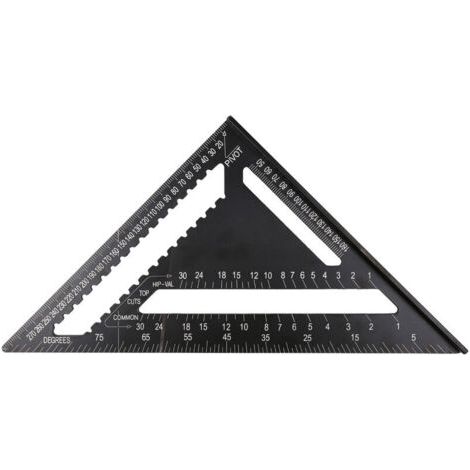 12-Zoll-Dreiecklineal (metrisch), 90-Grad-Winkellineal, Messlineal aus Aluminiumlegierung für Holzbearbeitung (1/4)