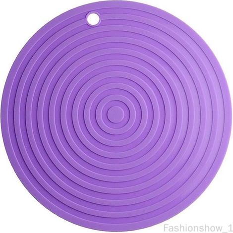 Support Tapis de Verre En Silicone Dessous De Plat Casserole Durable violet yotijary (1/4)