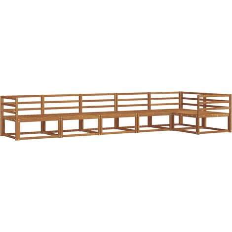 Ensemble de canapés d'extérieur 6 pcs  Salon de jardin Naturel