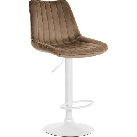 Barhocker Toni Samt braun weiß (1/5)