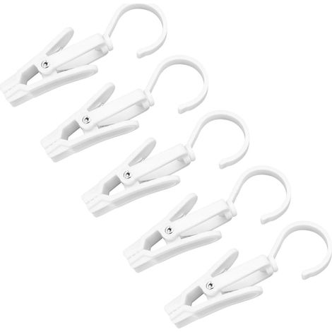 à rideaux crochets de fenêtre lot de 20 en plastique blanc (1/5)