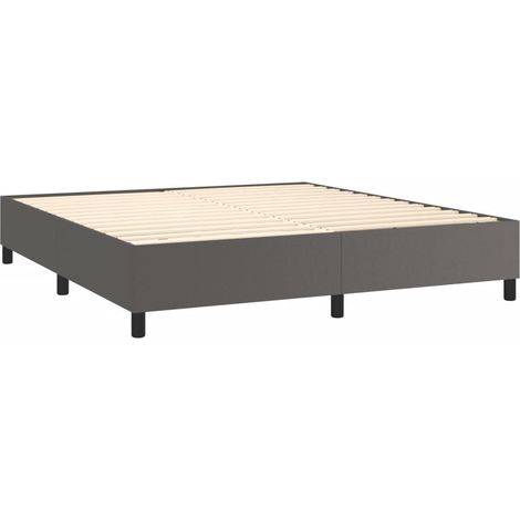 Somier de láminas con patas estructura de cama 180x200 cm sintético gris TDL0207221 (1/5)
