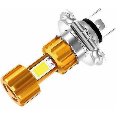 Pour moto H4 Led feux de route/croisement ampoule avant 6500k phare blanc brillant. (jaune) (1 pièces) (1/5)