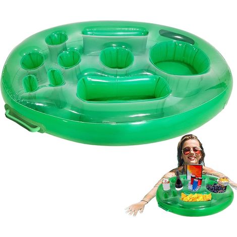 Porte-gobelet flottant pour piscine,Porte-gobelet flottant pour piscine - Porte-gobelets de piscine en PVC à 8 trous de rangement pour boissons - Plateau porte-boisson gonflable pour piscine (1/5)
