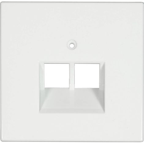 enjoliveur - pour prise double rj11 et rj45 - blanc - jung ls969-2uaww (1/3)