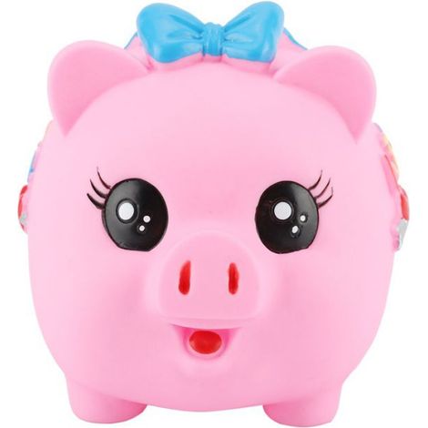 1 Tirelire cochon Divers accessoire de portail, plastique souple, fente arrière, grande capacité, épargne enfant (1/5)