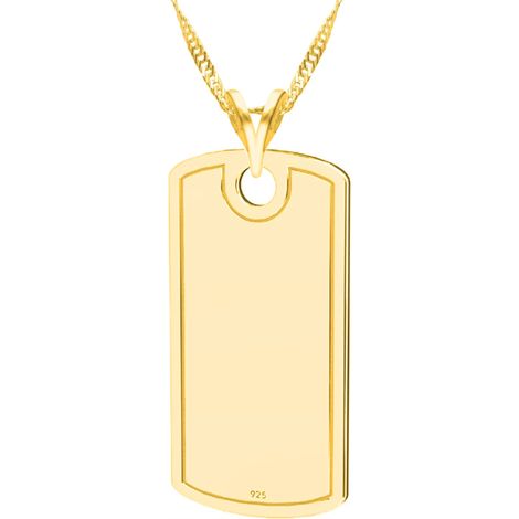 Collana con medaglione in oro e targhetta per cani in argento 925 (1/5)