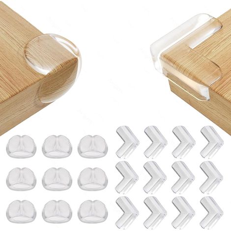 21 Pièces Protection Coin de Table, Adhésif Fort, PVC Souple Transparent, Pour Bébé, Bois Verre Métal (1/5)