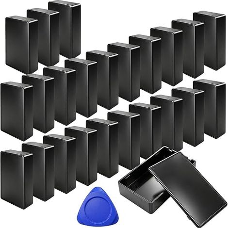 Boîtes de Jonction Étanches, Boite Derivation Plastique ABS, Boîtier Projet Electrique Exterieur, Boîte Connexion Câbe Plastique, avec Barre Levier Travaux Électriques (85x50x21mm, Noir) (1/5)