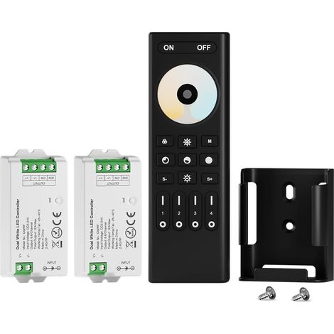 5050SMD FCOB COB CCT RF Remote Control RC02RFB C02RF Controller Kit 4 Zones 2.4GHz Télécommande sans Fil pour Barrettes de LED (+V C W) DC5V DC12V DC24V (1/5)