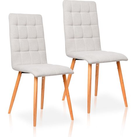 Pack de 2 sillas de comedor estilo Contemporáneo Modelo Nadia color beige arena (1/5)