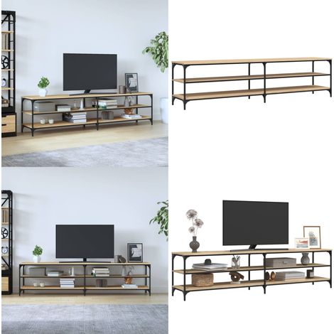 TV-Schrank Sonoma-Eiche 200x30x50 cm Holzwerkstoff und Metall - TV Schrank - Holzwerkstoff - Metall - Sonoma Eiche - Wohnzimmermöbel - Home & Living