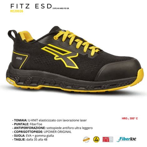 U-Power Fitz ESD Scarpe antinfortunistiche basse S1PS HI HRO FO SR - 43 (1/5)