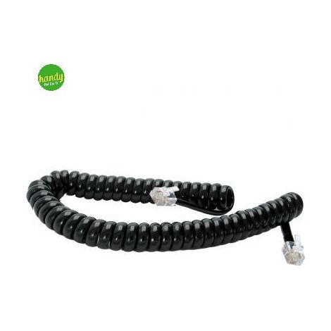 Cavo telefono spirale Metronic 4p/4c nero