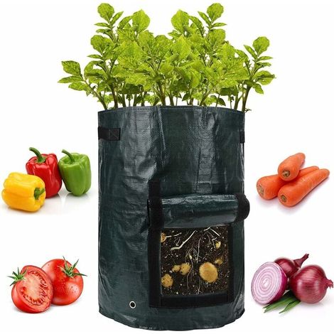 ZVD Noir 4X Sacs à Plantes 43L(35 x 45) -Sacs de Plantation-pour Planter des Sacs de Plantation de Pommes de Terre/Carottes/Tomates/Fruits (1/4)
