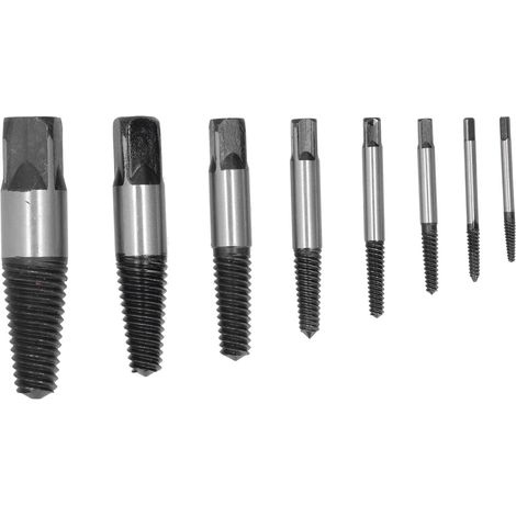 Set mit 8 Schraubenausdrehern aus Kohlenstoffstahl, Reinigungsset für beschädigte Schrauben, Aufbewahrungskoffer für abgebrochene Schrauben (1/5)