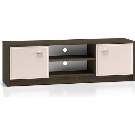Mueble TV 2 puertas 160 cm Kaius Cachemira y Madera Oscura (1/4)