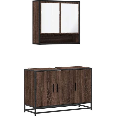 Maison Exclusive - Set Mobili da Bagno 2 pz Rovere Marrone in Legno Multistrato