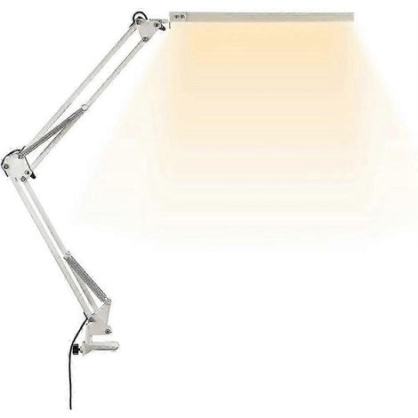 Lampe de bureau LED avec pince - Lampe à bras articulé réglable, 3 modes d'éclairage pour la lecture et les études (1/5)