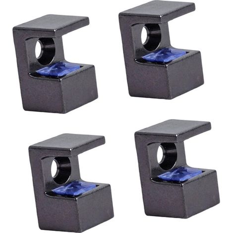 Pinces pour étagères en verre, 4-087 pistolet en soie noire