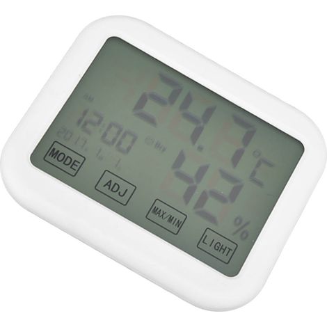 Thermomètre numérique avec commandes tactiles intelligentes, fonction réveil, enregistreur de température et d'humidité, écran LCD lumineux (1/5)