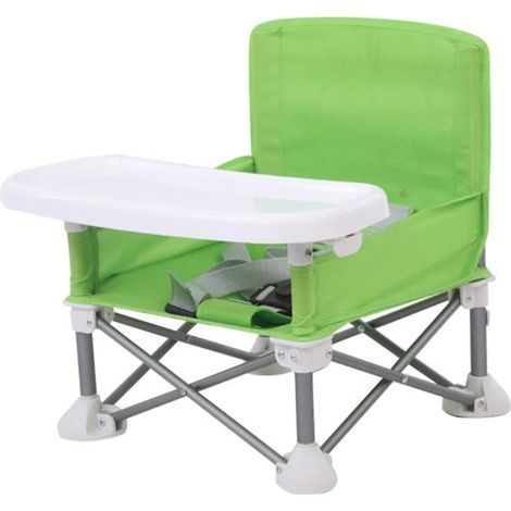 Barnstol med bricka hopfällbar förstärkarsäte bärbar justerbar avtagbar camping gräsmatta barn bord söt robust grön (1/5)