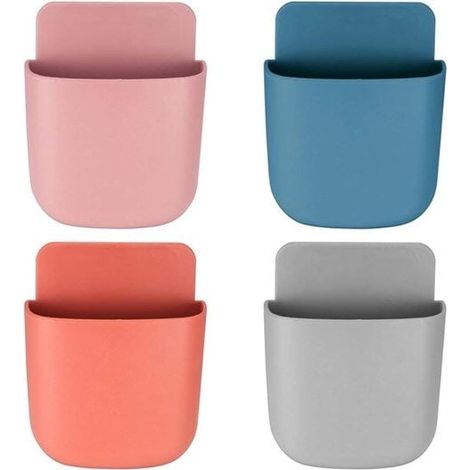 piezas de almacenamiento para control remoto de TV, soporte de pared para control remoto, organizador, caja de almacenamiento, para hogar, oficina, teléfono celular (1/4)