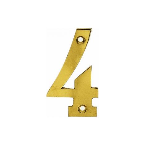 Ouvre&Déco – numéro de porte 4 MODERNE, laiton poli 65mm
