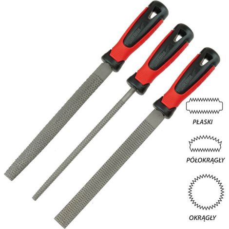 Utensili di finitura dedra 06C023 set 3 lime 200 mm acciaio
