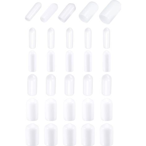 50 Paquet 1/8" 3/16" 1/4" 5/16" 3/8" ID Blanc Vis Filetage Protecteurs Caoutchouc Extrémité Capuchons Boulon Couvercles pour Vis Boulon Meubles Tuyau (1/5)
