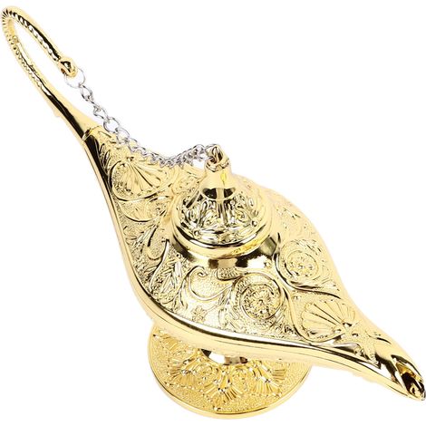 Arabische Vintage-Lampe, exquisite arabische Tischlampe, Wunschlampe, Dekoration für die Heimdekoration, Gold (1/5)