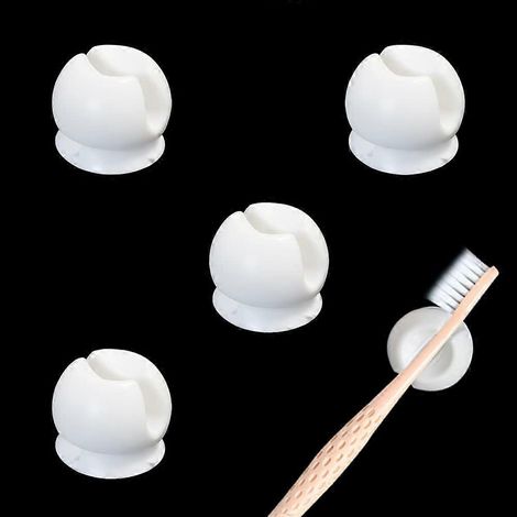 Lot 4 porte-brosses à dents ventouse - Accroche murale - Multifonction - Dorm/bureau/salle bain (1/4)