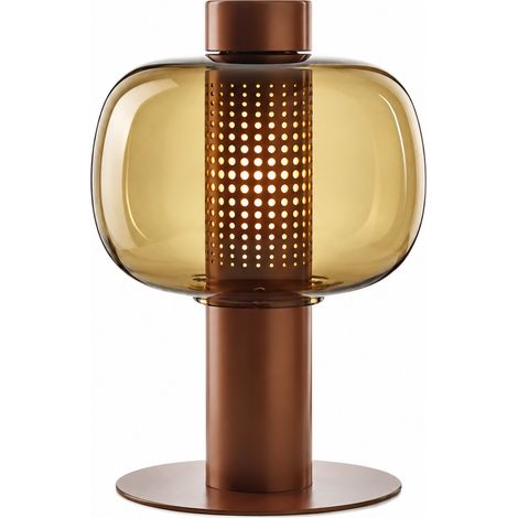 Lampe à poser postmoderne verre 03 Marron Cognac D26H40cm lumière chaude interrupteur bouton 50 × 48 × 30 cm 7 kg – Livraison gratuite