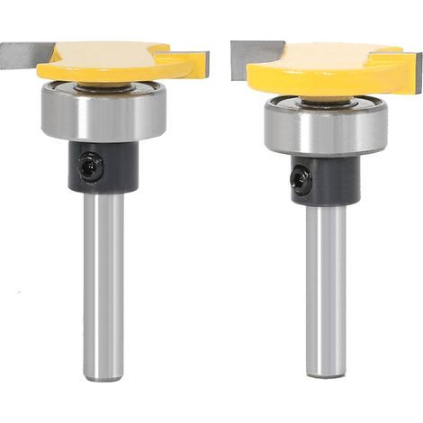 2pcs 1/4" mm Tige Biscuit Routeur Professionnel Outils De Coupeur À Bois Fraise Set (1/5)