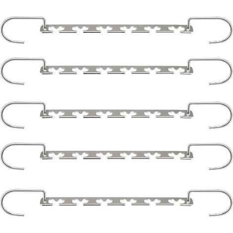 Cintres Cintres Magiques en Acier Inoxydable 6 Trous Support Antidérapant Support de Séchage Pliant Multifonctionnel Cintres peu Encombrants pour Accrocher Votre Manteau Epaisvotre Pantalon(Lots de 5) (1/5)