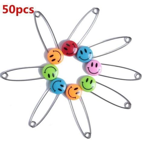 Épingles À Nourrice - 40 Mm - Tête Verrouillable Sécurisée - Multicolore - Lot De 50 Pièces (1/2)