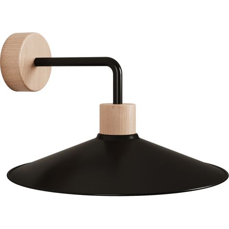 Lampada a muro in legno con paralume Swing ed estensione curva - Fermaluce Wood (1/3)