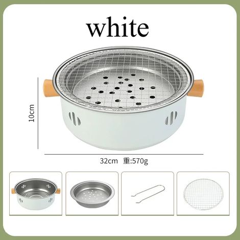 Barbecue portable (blanc), poêle à barbecue multifonctionnelle de table, outil idéal pour le camping et les barbecues de jardin. (1/5)