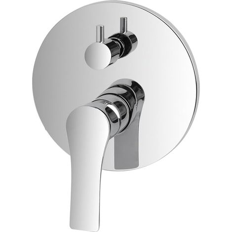 Miscelatore doccia con deviatore Flat cromato con corpo incasso incluso (1/3)