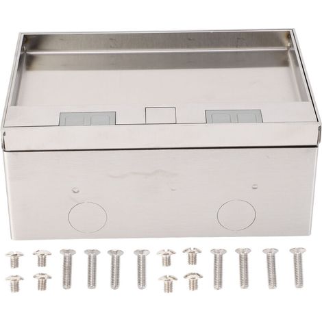 IPRESTOROTH Triple Socket Euro 4000W 16A Waterproof Floor Installation Socket Box with PC Stainless Steel Housing for Office Hotel School.