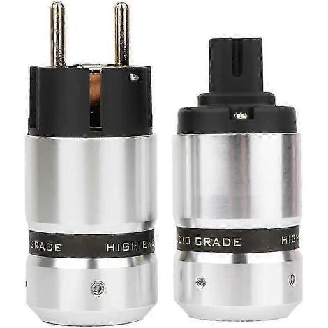 Connecteur audio Schuko mâle plaqué or, fiche C7 IEC en forme de 8, prise femelle C7 IEC, prise UE (1/5)