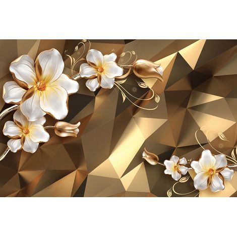 Papier peint panoramique - Fleurs 3D - 130 cm x 87 cm (1/2)