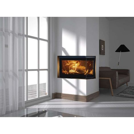 inserto a legna angolare panadero "hogar der" antracite 5,9 kw (1/3)